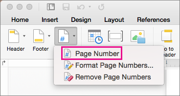 word for mac start header on page 2